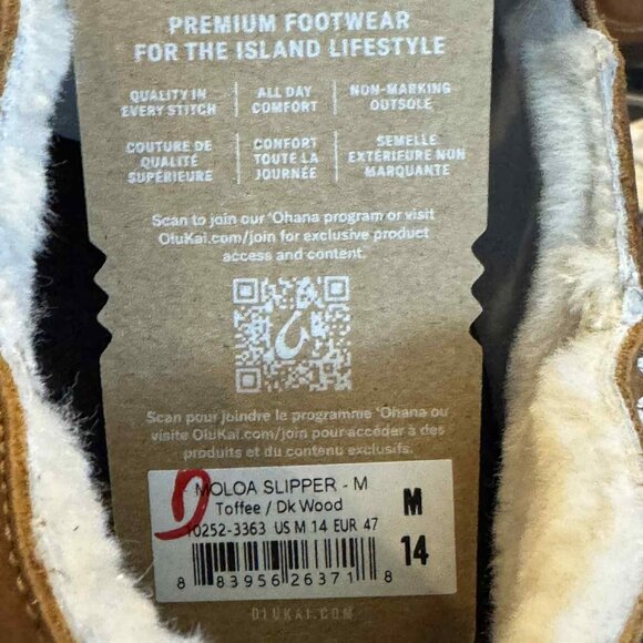 OluKai Moloa Men’s Nubuck Slipper Loafers Shoes $140 in Toffee Dk Wood - Picture 15 of 15